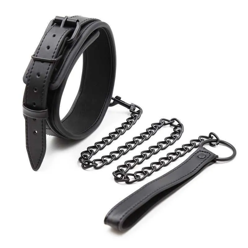 Atlas BDSM Leather Collar and Chain