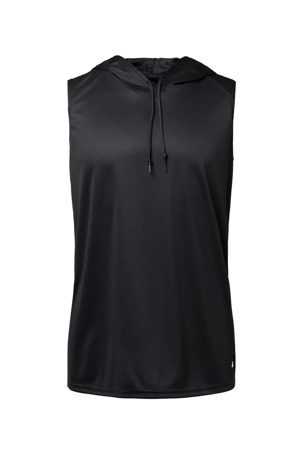 Badger Mens B-Core Moisture Wicking Hooded Tank Top Hoodie - Black