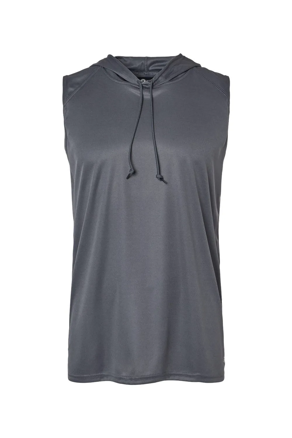 Badger Mens B-Core Moisture Wicking Hooded Tank Top Hoodie - Graphite Grey