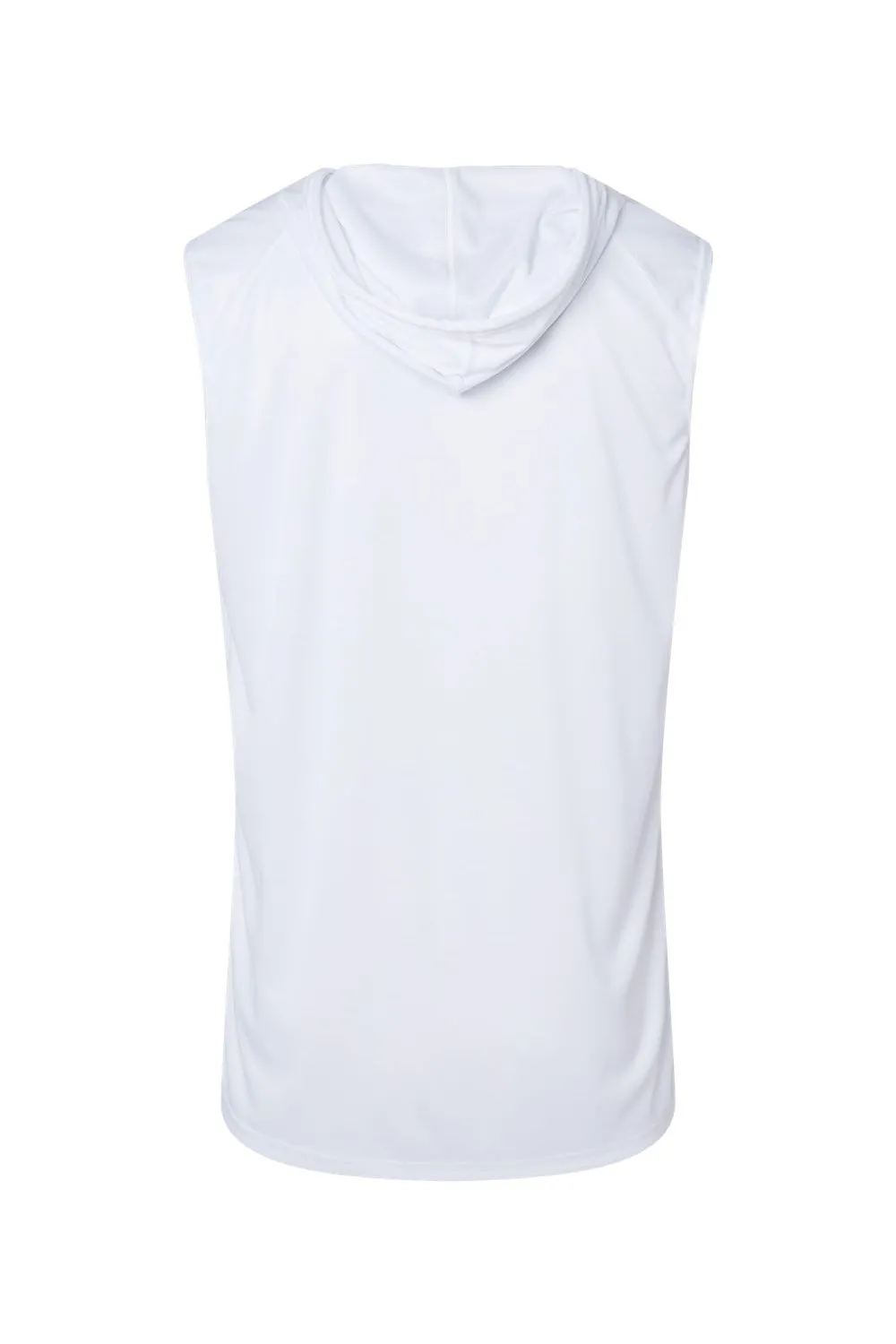 Badger Mens B-Core Moisture Wicking Hooded Tank Top Hoodie - White