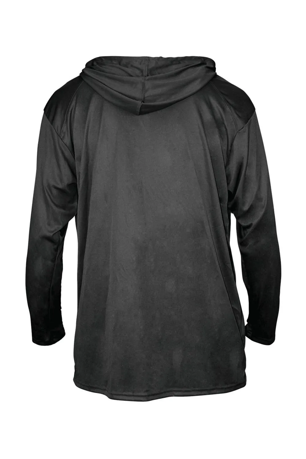 Badger Mens B-Core Moisture Wicking Long Sleeve Hooded T-Shirt Hoodie - Black