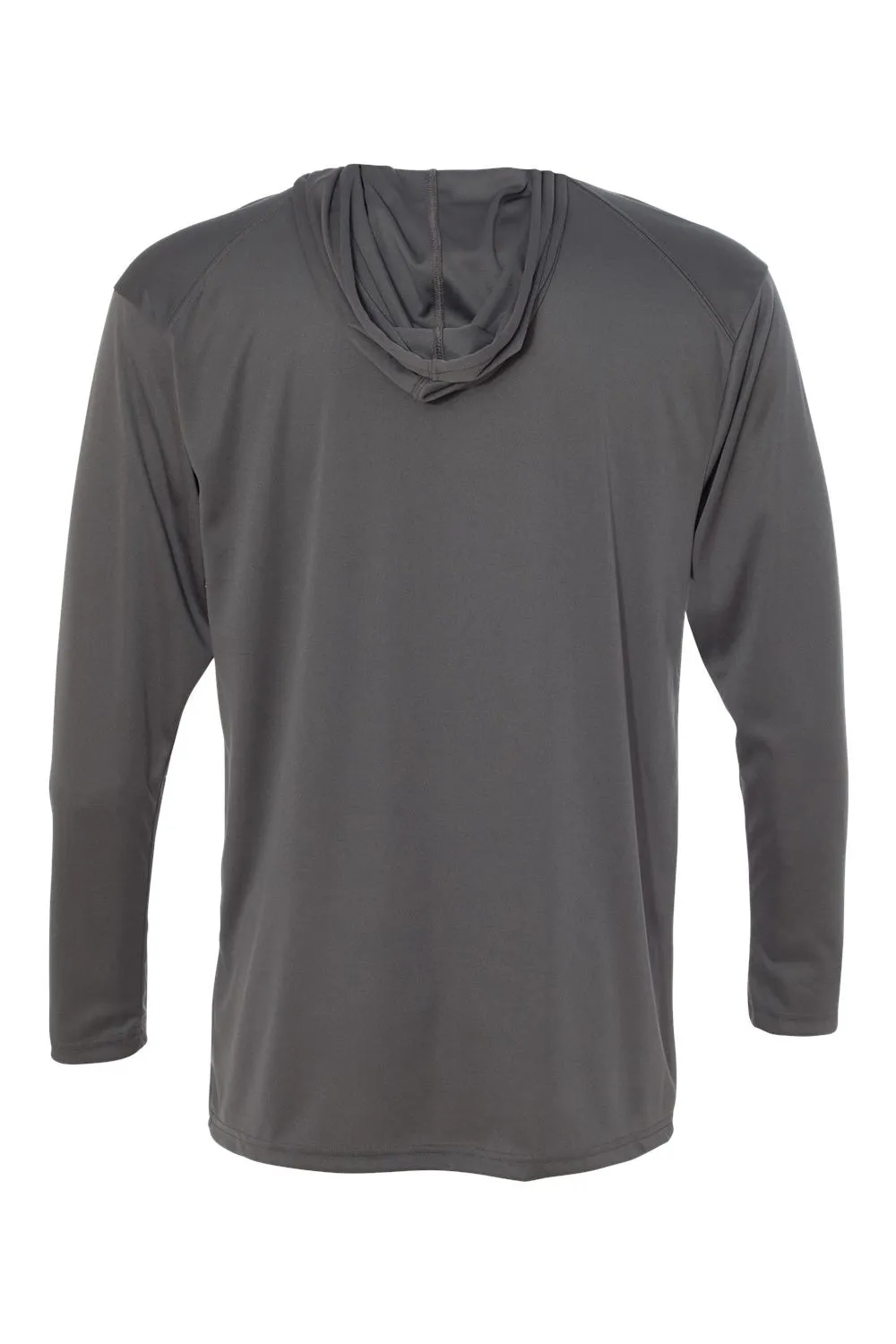 Badger Mens B-Core Moisture Wicking Long Sleeve Hooded T-Shirt Hoodie - Graphite Grey