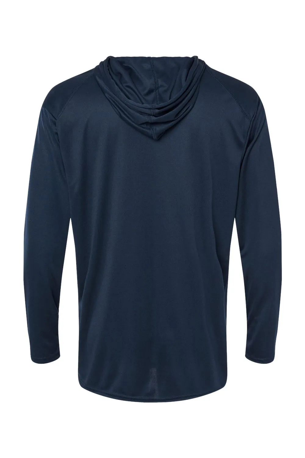 Badger Mens B-Core Moisture Wicking Long Sleeve Hooded T-Shirt Hoodie - Navy Blue