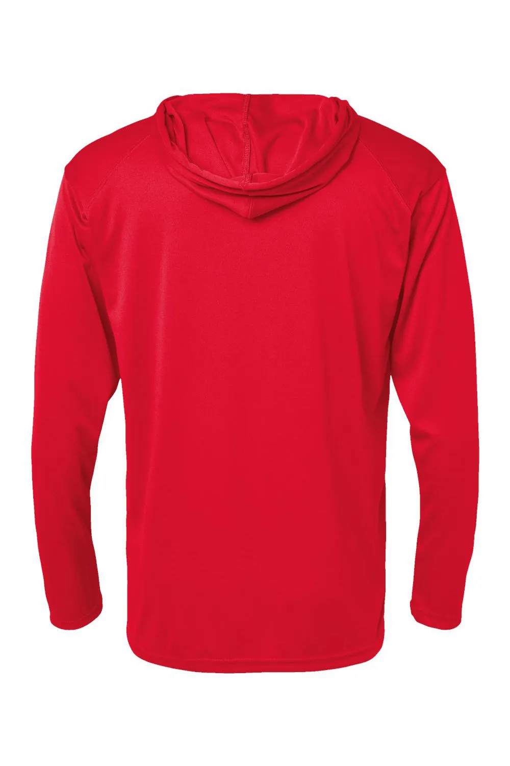 Badger Mens B-Core Moisture Wicking Long Sleeve Hooded T-Shirt Hoodie - Red