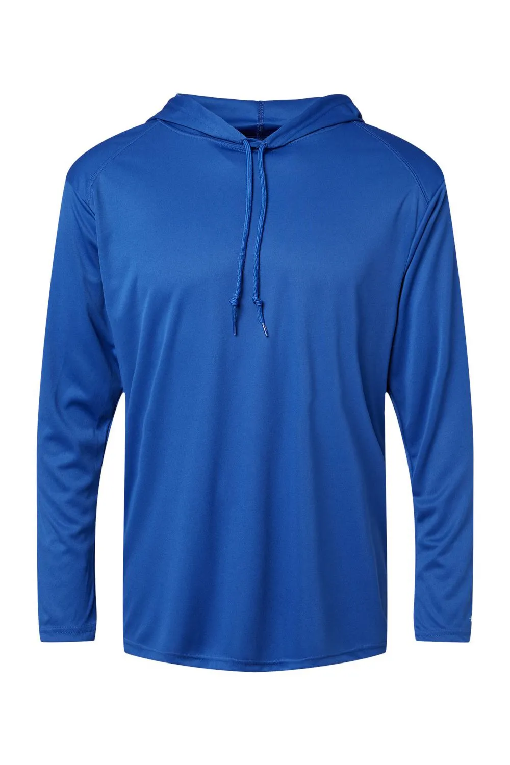 Badger Mens B-Core Moisture Wicking Long Sleeve Hooded T-Shirt Hoodie - Royal Blue