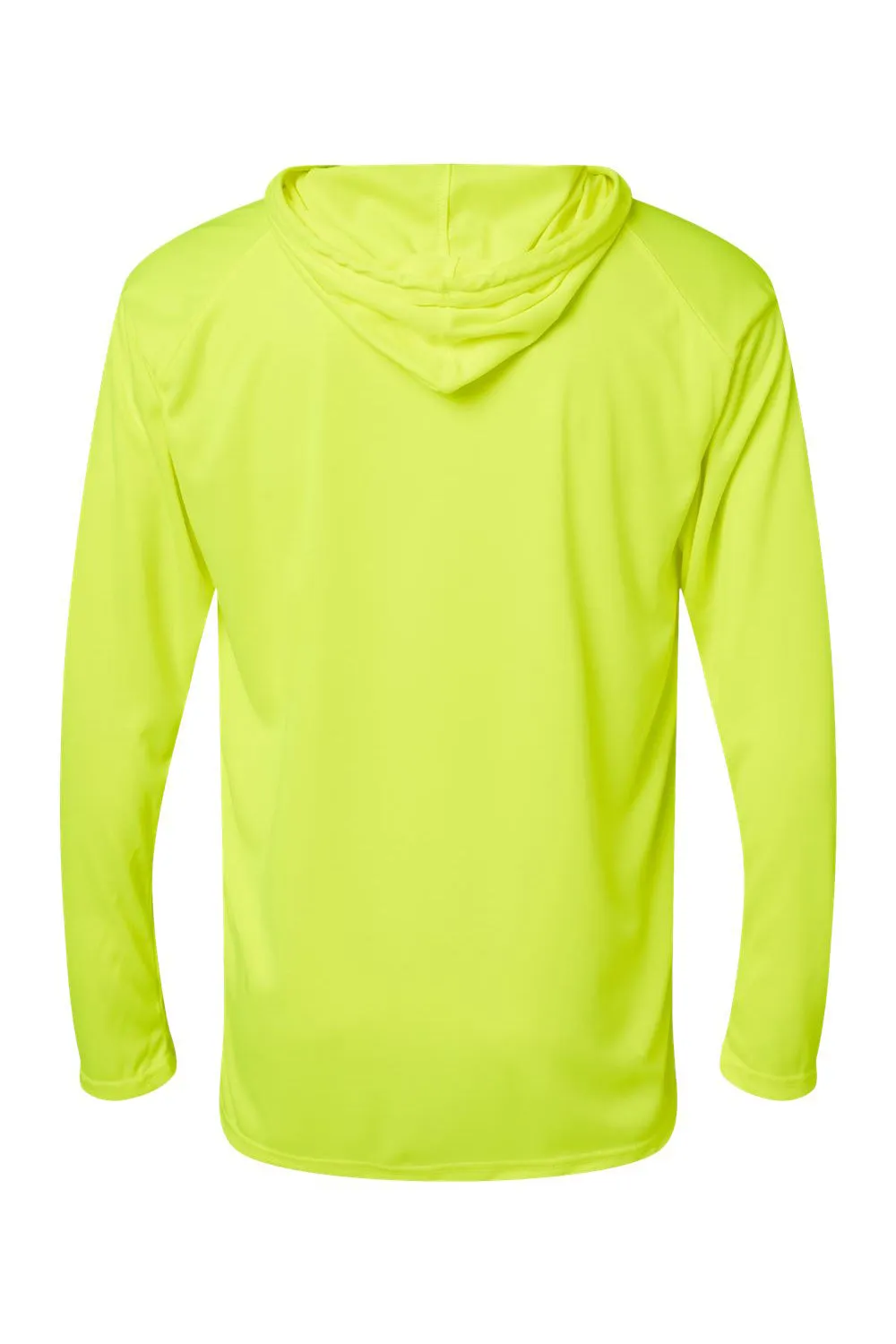 Badger Mens B-Core Moisture Wicking Long Sleeve Hooded T-Shirt Hoodie - Safety Yellow