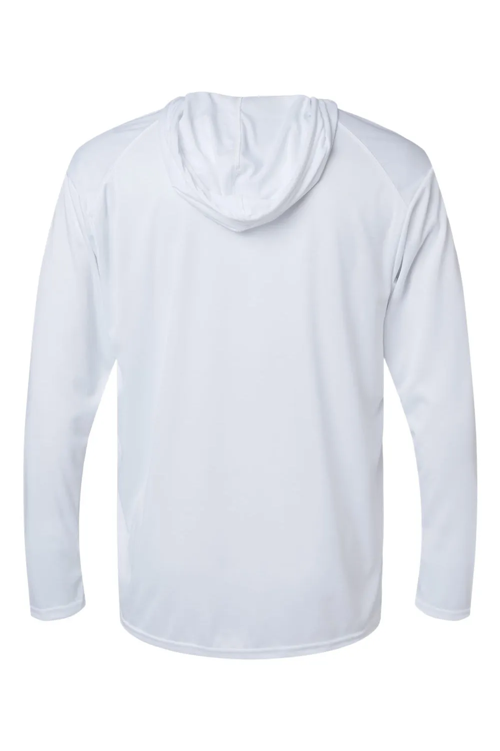 Badger Mens B-Core Moisture Wicking Long Sleeve Hooded T-Shirt Hoodie - White