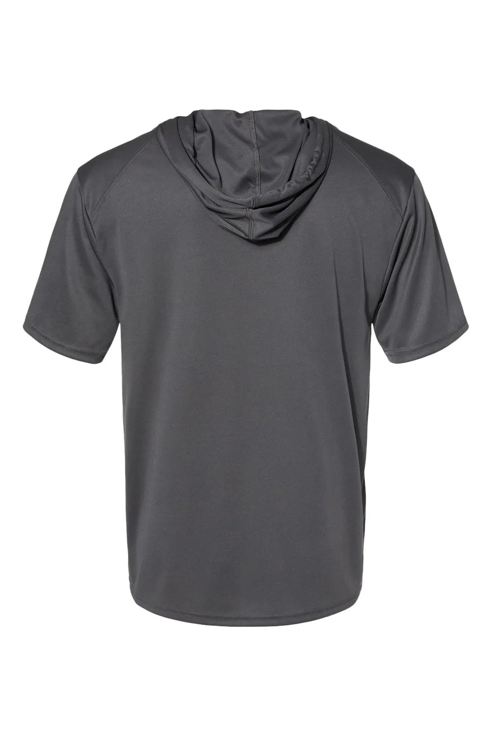 Badger Mens B-Core Moisture Wicking Short Sleeve Hooded T-Shirt Hoodie - Graphite Grey