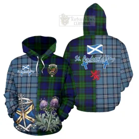 Bannatyne Tartan Hoodie Happy St. Andrew's Day Half Tartan Style