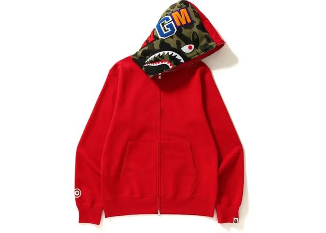 Bape Shark Full Zip Hoodie Red