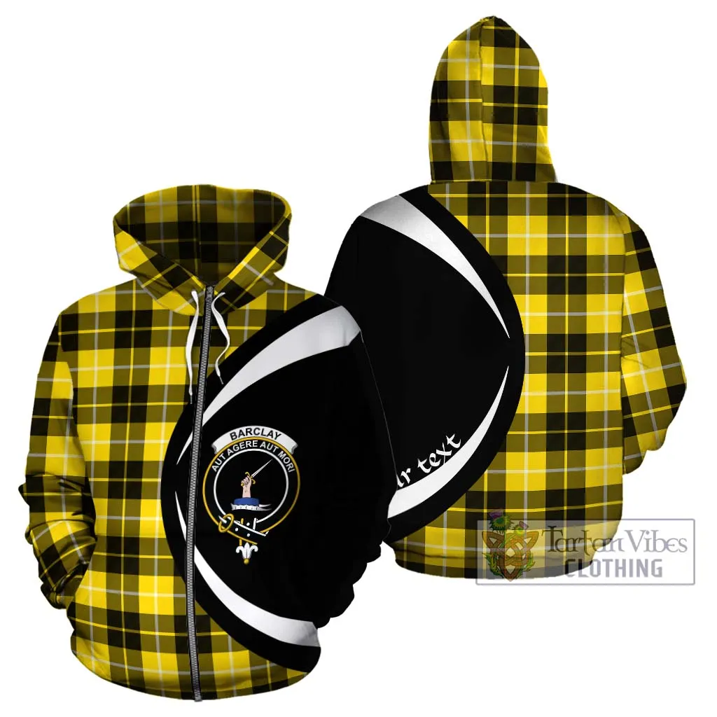 Barclay Dress Modern Tartan Hoodie with Family Crest Circle Style