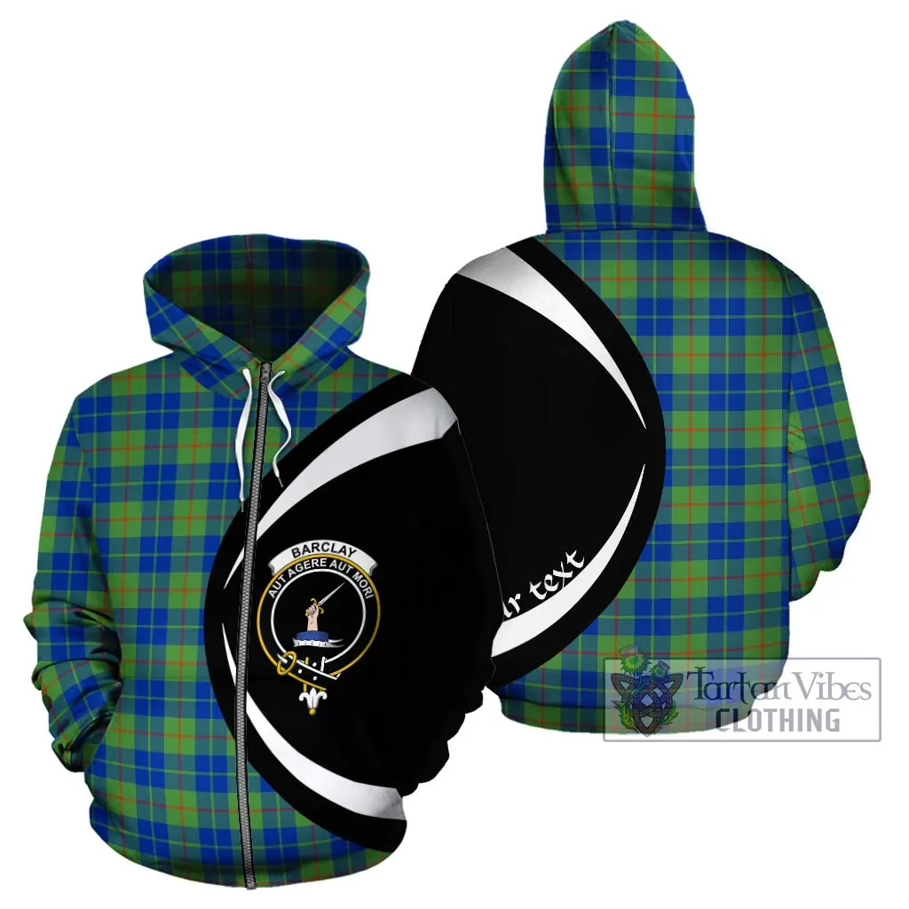 Barclay Hunting Ancient Tartan Hoodie with Family Crest Circle Style