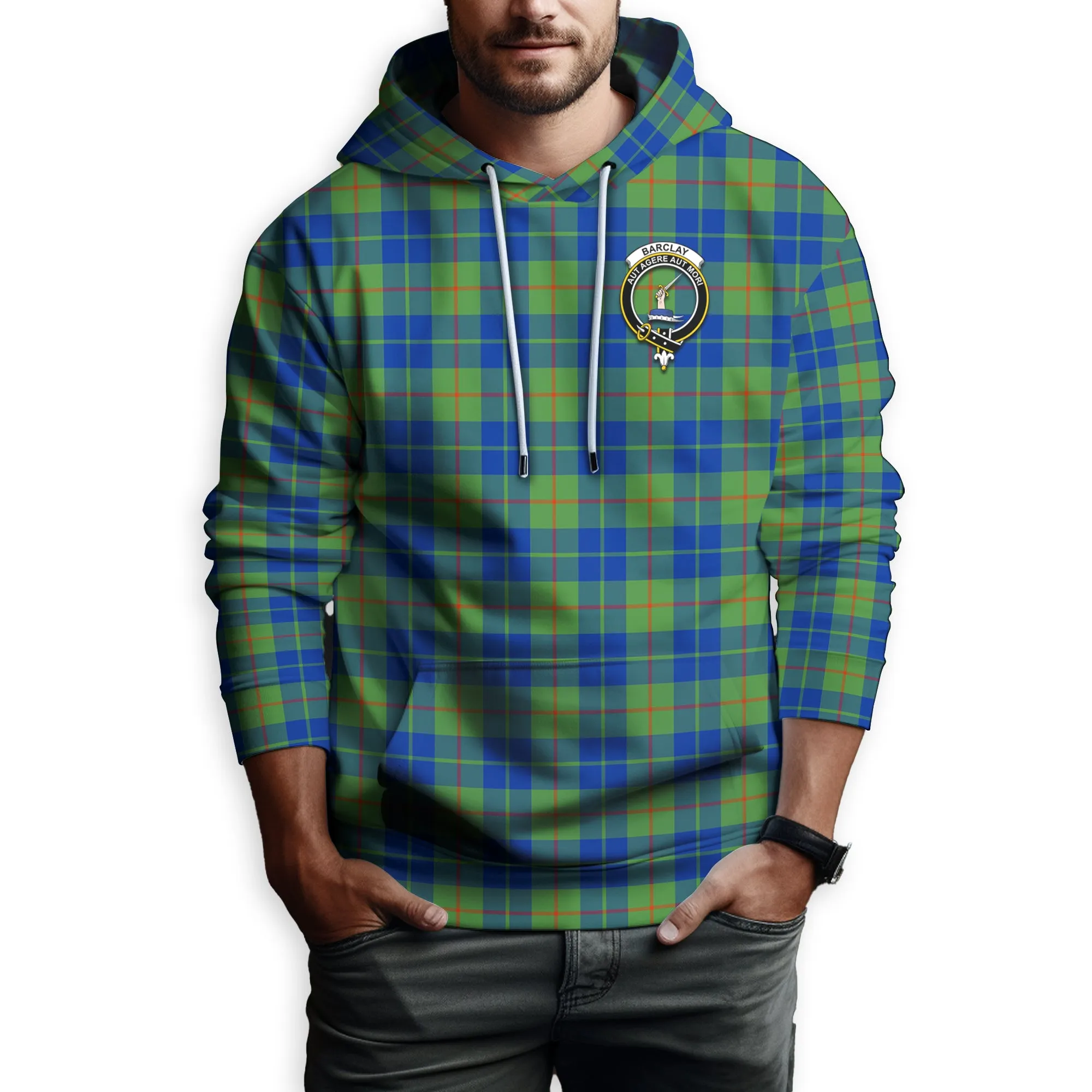 Barclay Hunting Ancient Tartan Hoodie with Family Crest