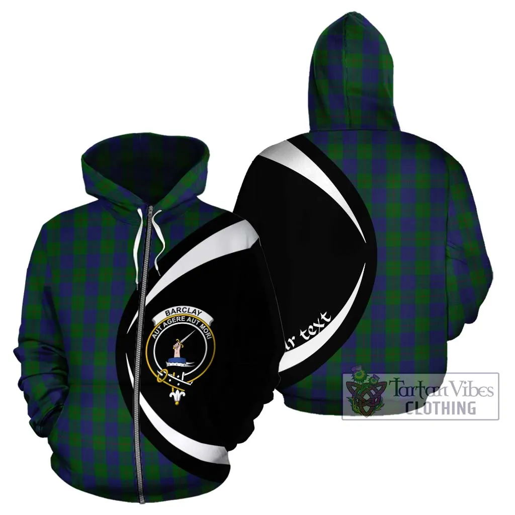 Barclay Tartan Hoodie with Family Crest Circle Style