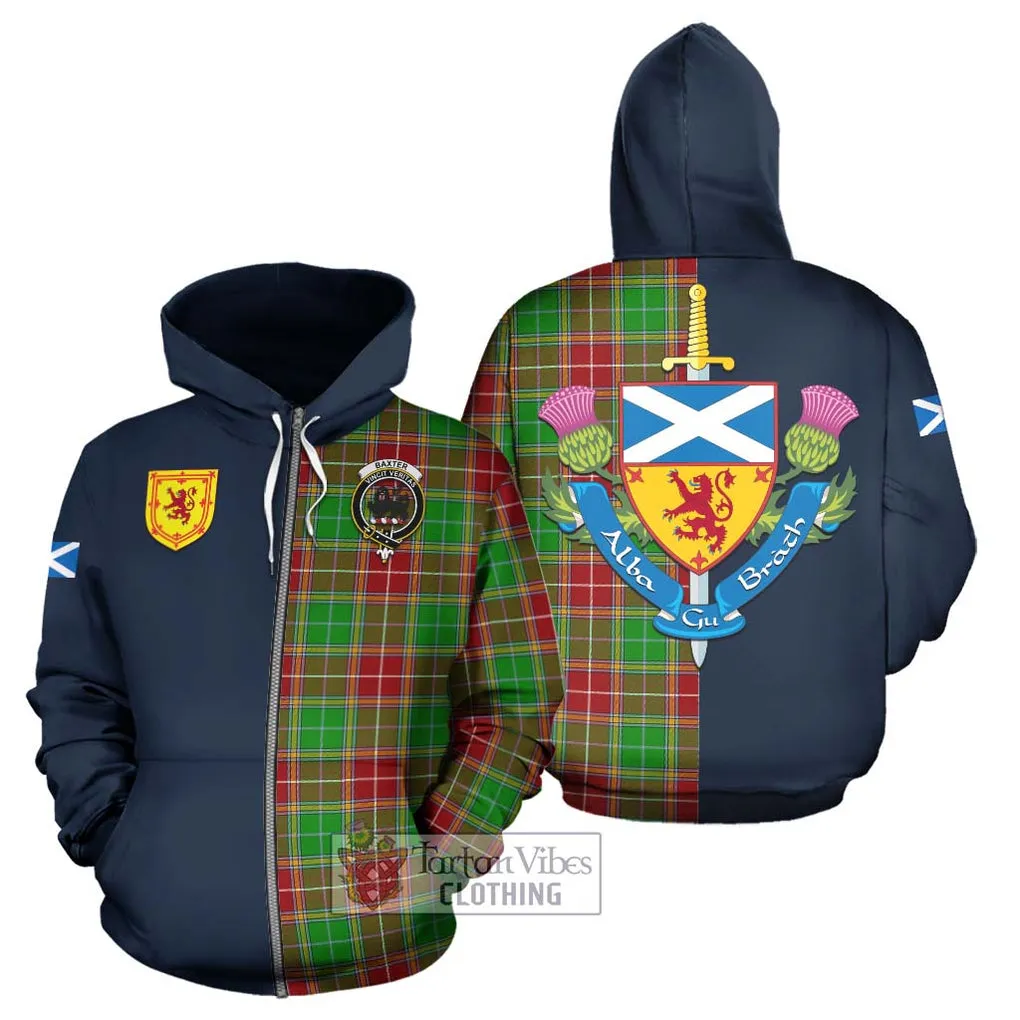 Baxter Modern Tartan Hoodie Alba with Scottish Lion Royal Arm Half Style