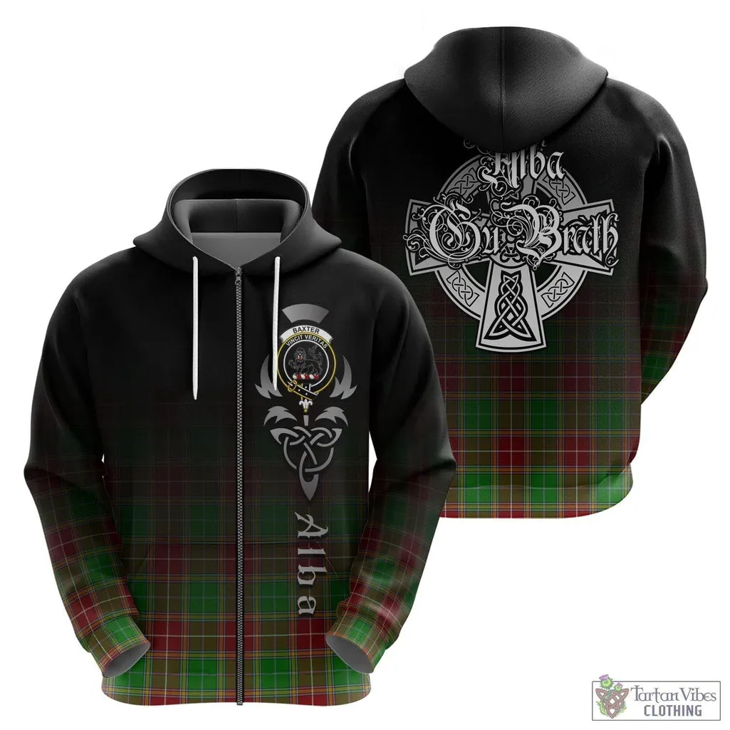 Baxter Modern Tartan Hoodie Featuring Alba Gu Brath Family Crest Celtic Inspired