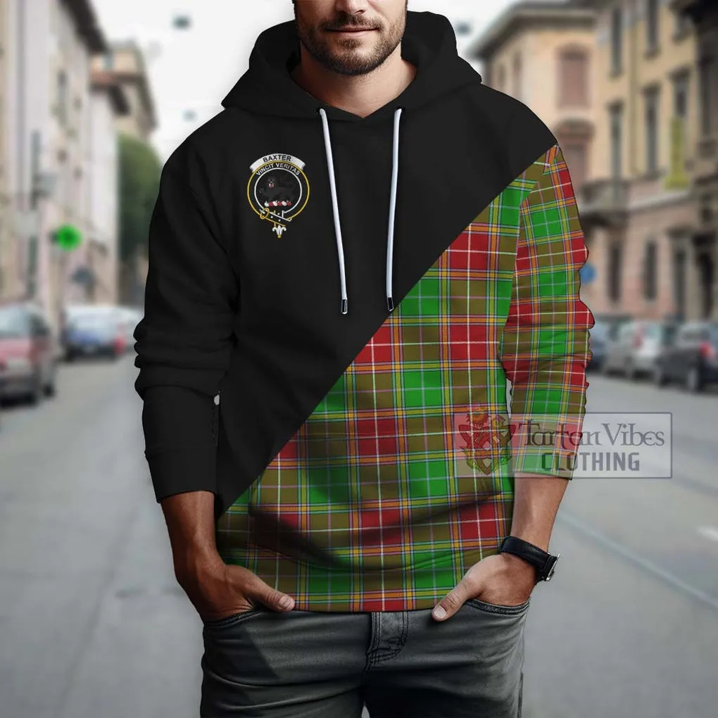 Baxter Modern Tartan Hoodie with Family Crest and Military Logo Style