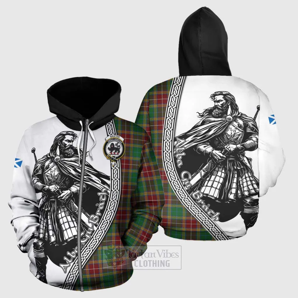 Baxter Tartan Clan Crest Hoodie with Highlander Warrior Celtic Style