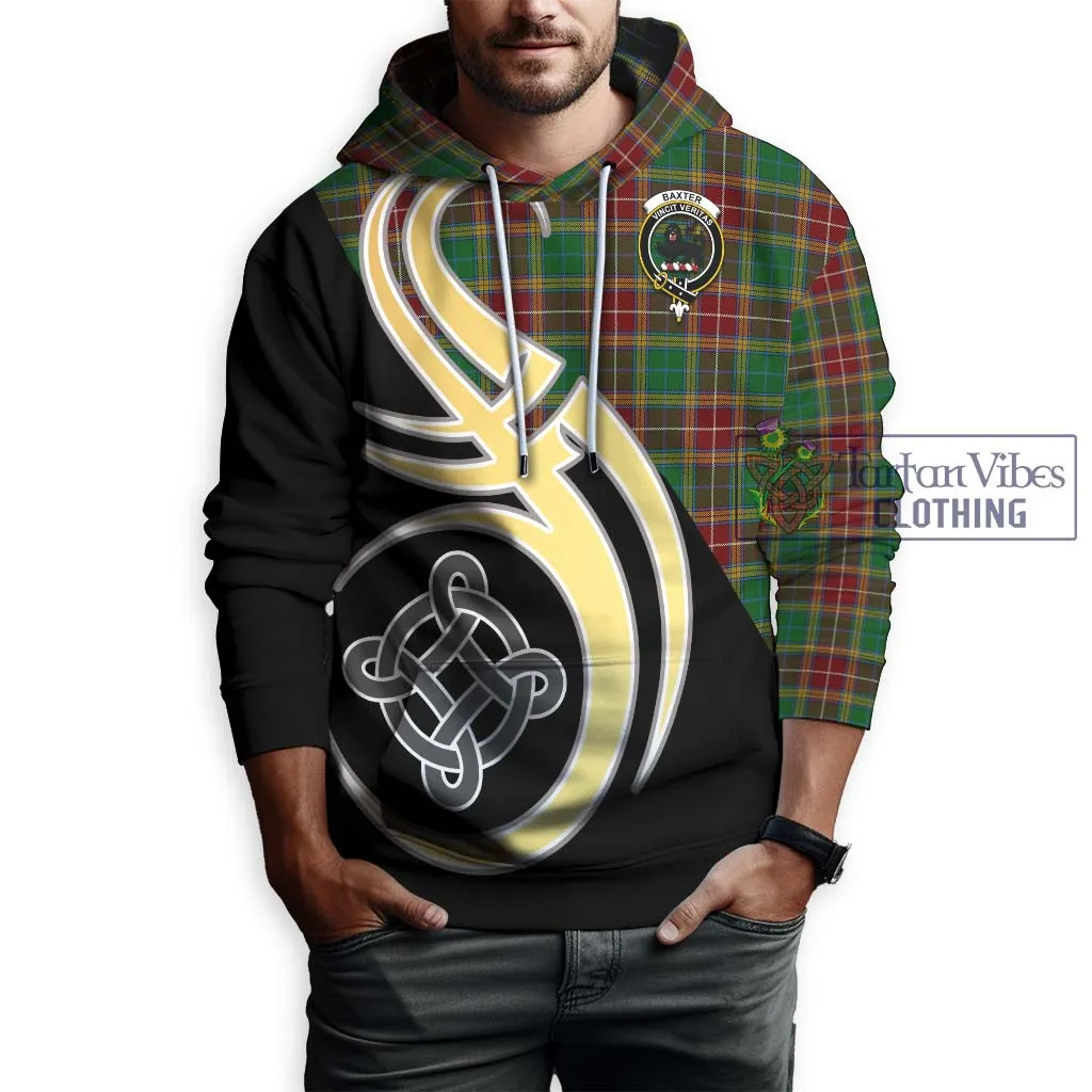 Baxter Tartan Hoodie with Family Crest and Celtic Symbol Style