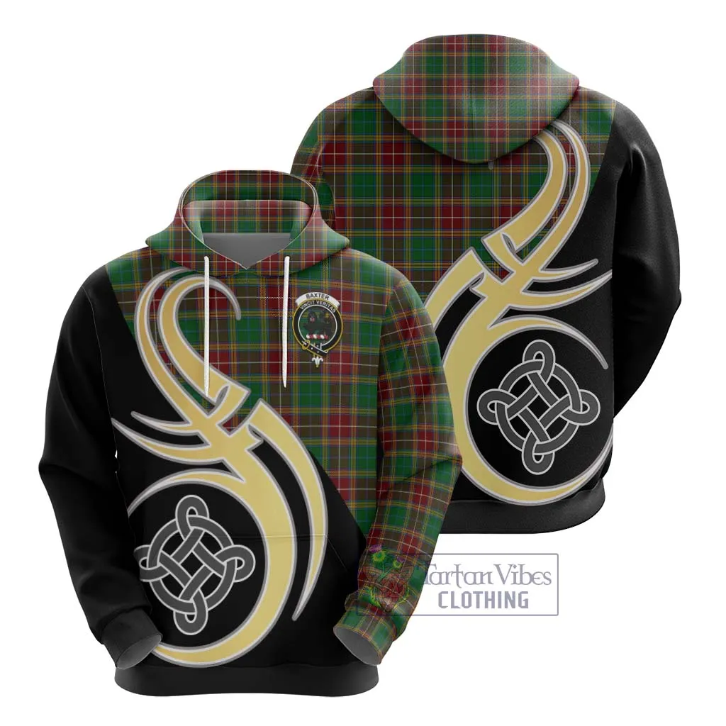 Baxter Tartan Hoodie with Family Crest and Celtic Symbol Style