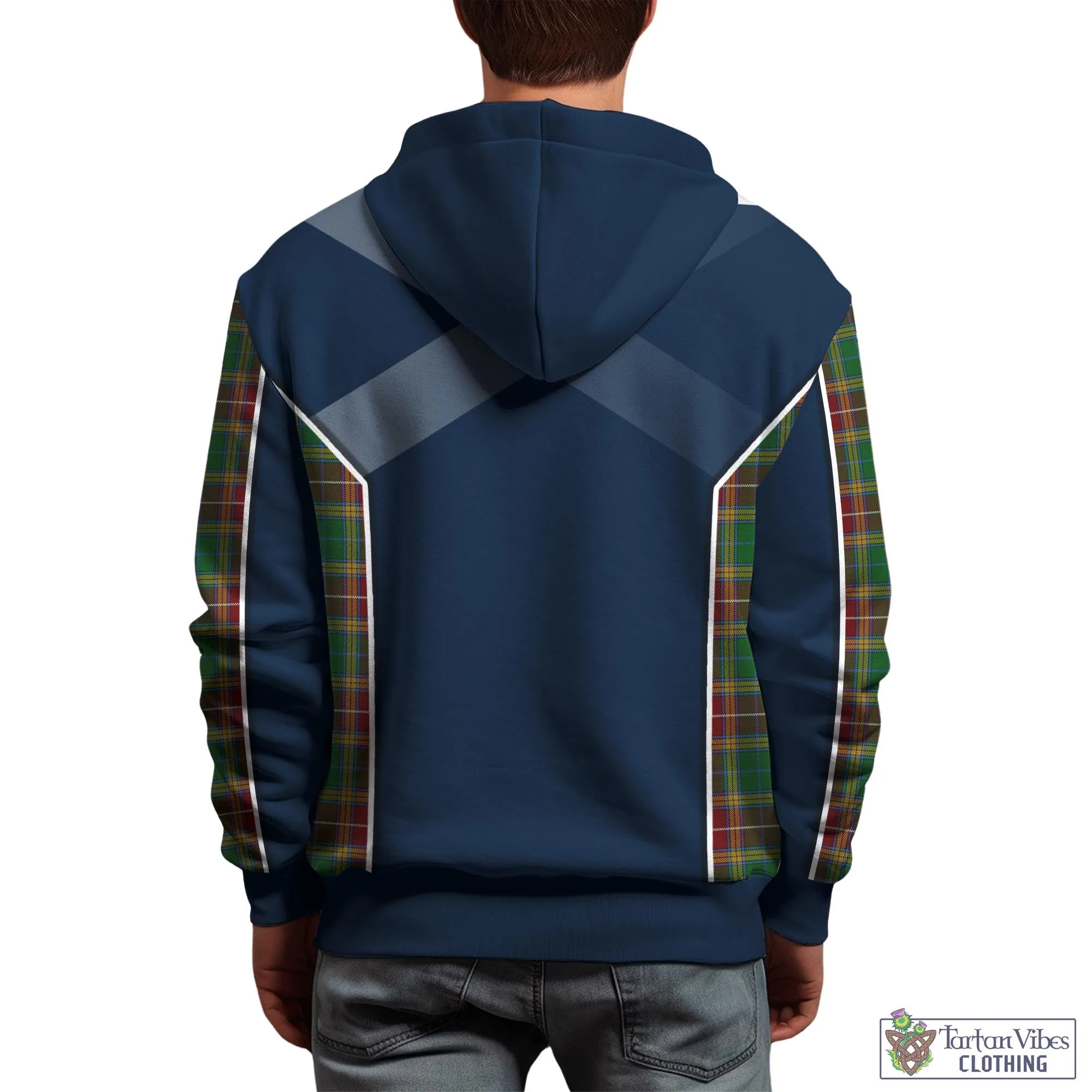 Baxter Tartan Hoodie with Family Crest and Lion Rampant Vibes Sport Style