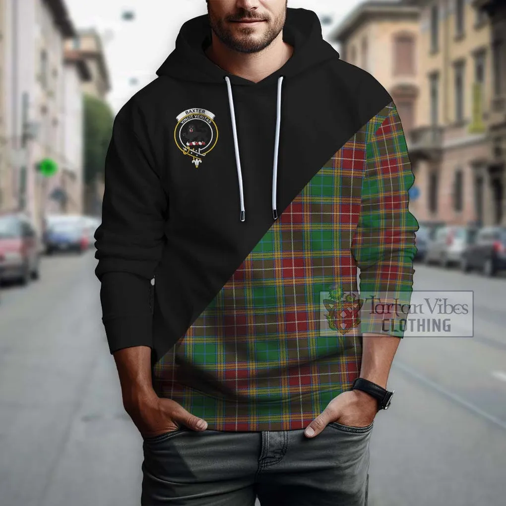 Baxter Tartan Hoodie with Family Crest and Military Logo Style