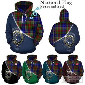 Beattie Tartan Hoodie with Personalised National Flag and Family Crest Half Style