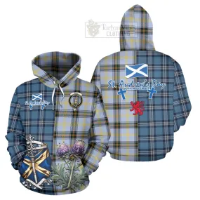 Bell Tartan Hoodie Happy St. Andrew's Day Half Tartan Style