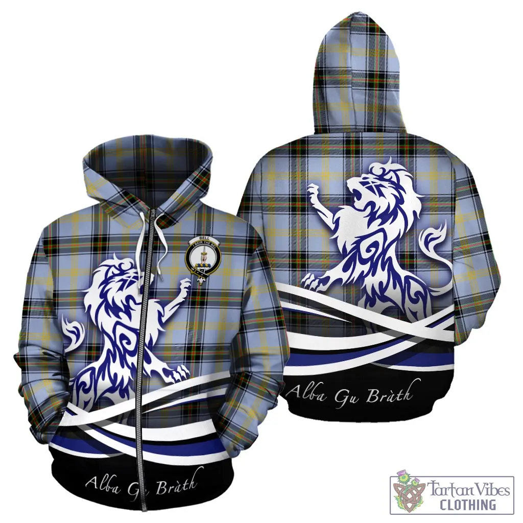 Bell Tartan Hoodie with Alba Gu Brath Regal Lion Emblem