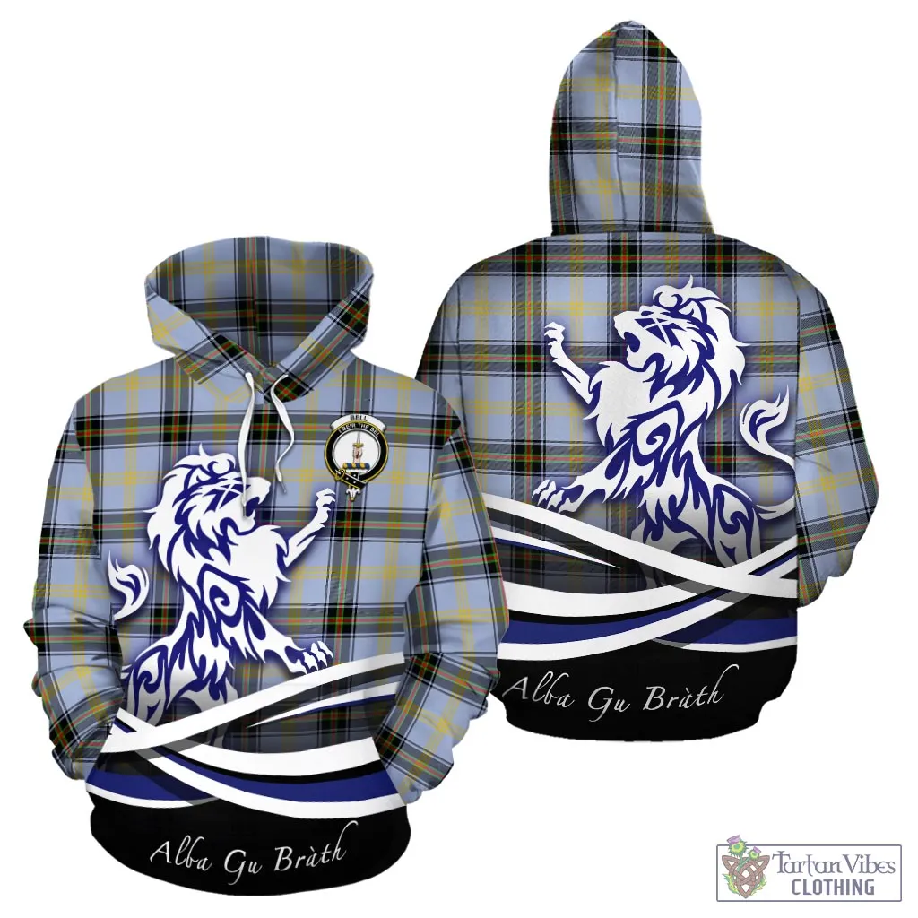 Bell Tartan Hoodie with Alba Gu Brath Regal Lion Emblem