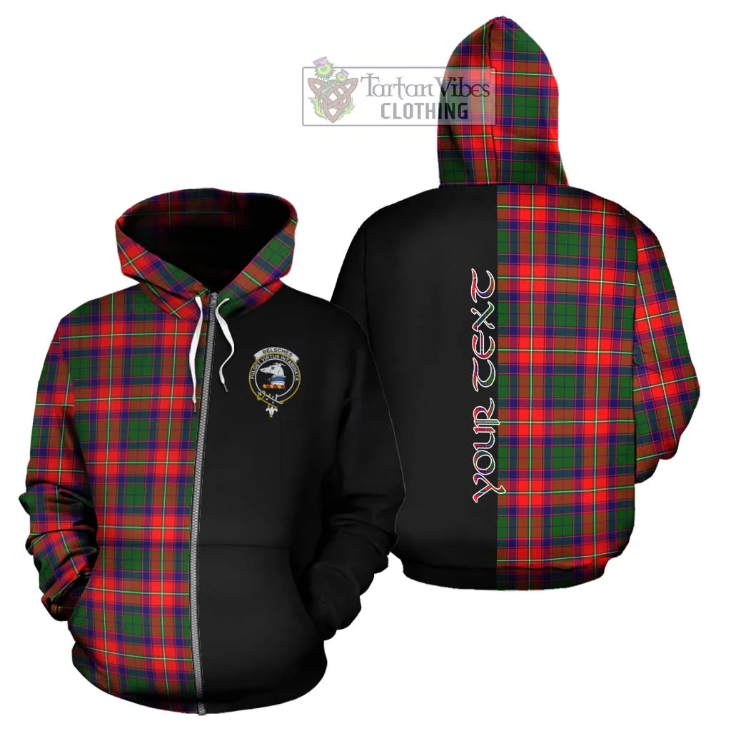 Belsches Tartan Hoodie with Family Crest and Half Of Me Style