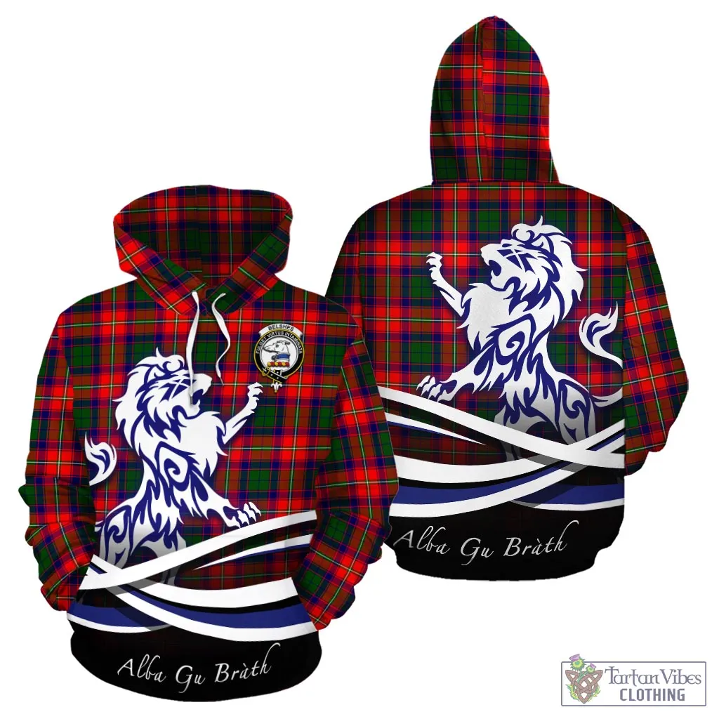 Belshes Tartan Hoodie with Alba Gu Brath Regal Lion Emblem