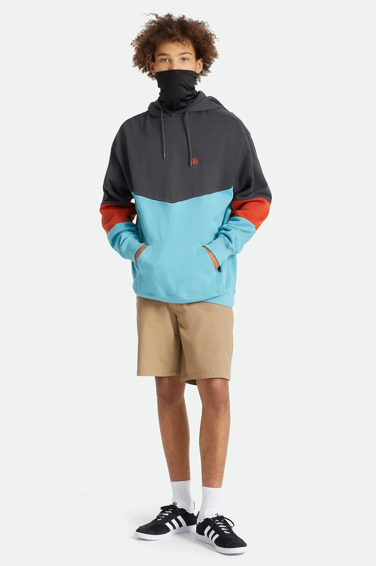 Beta Square Utility Hood - Washed Black/Phoenix Orange/Teal