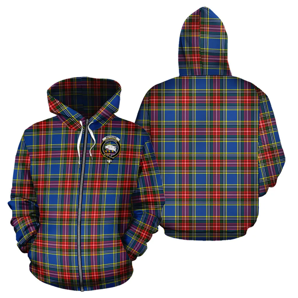 Bethune Tartan Hoodie with Family Crest