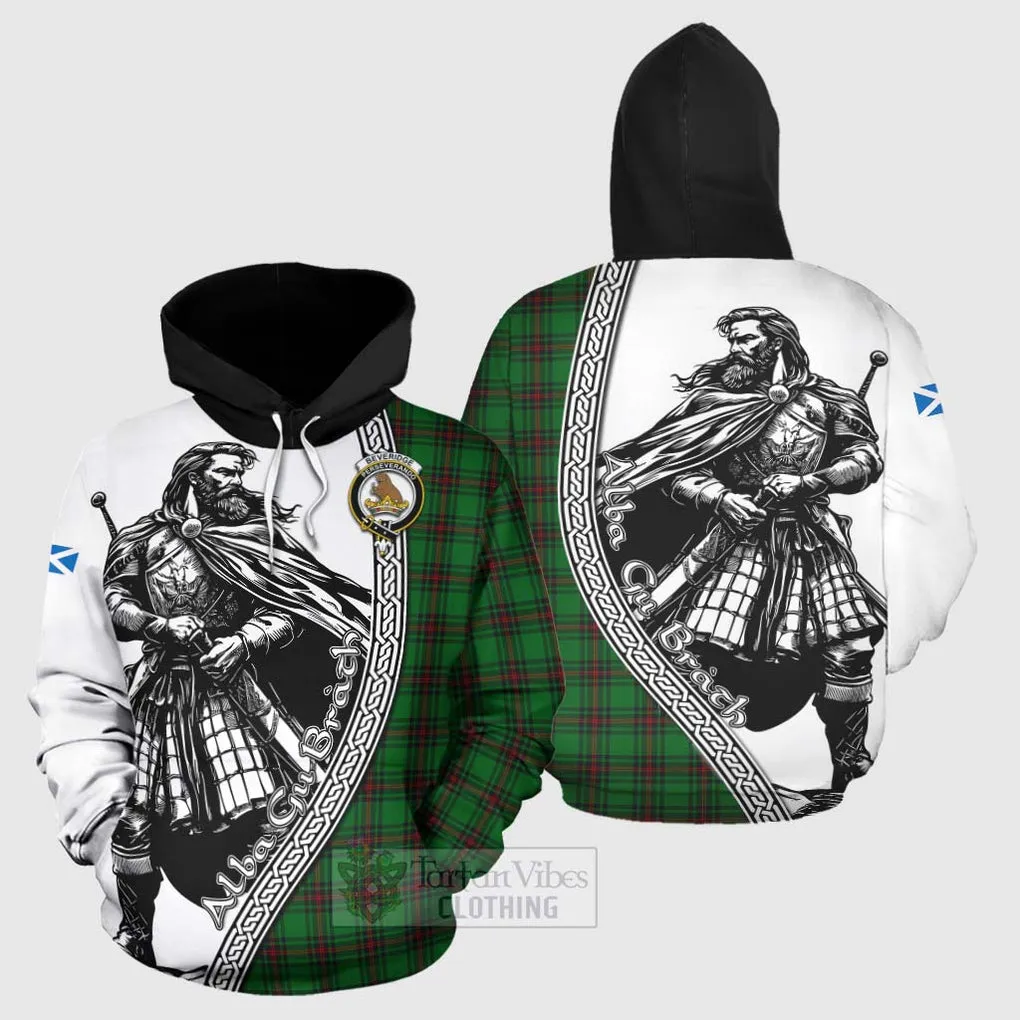 Beveridge Tartan Clan Crest Hoodie with Highlander Warrior Celtic Style