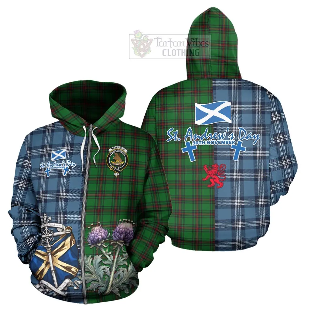 Beveridge Tartan Hoodie Happy St. Andrew's Day Half Tartan Style