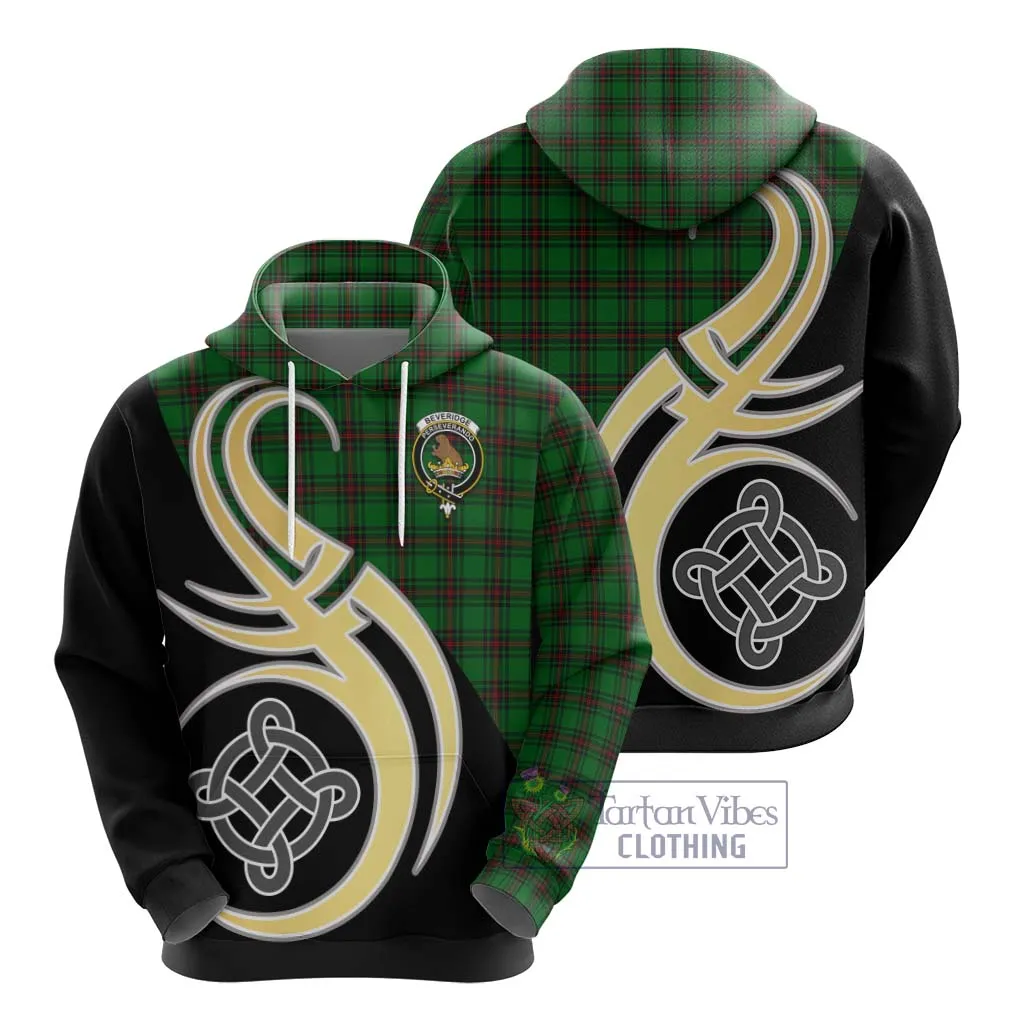 Beveridge Tartan Hoodie with Family Crest and Celtic Symbol Style