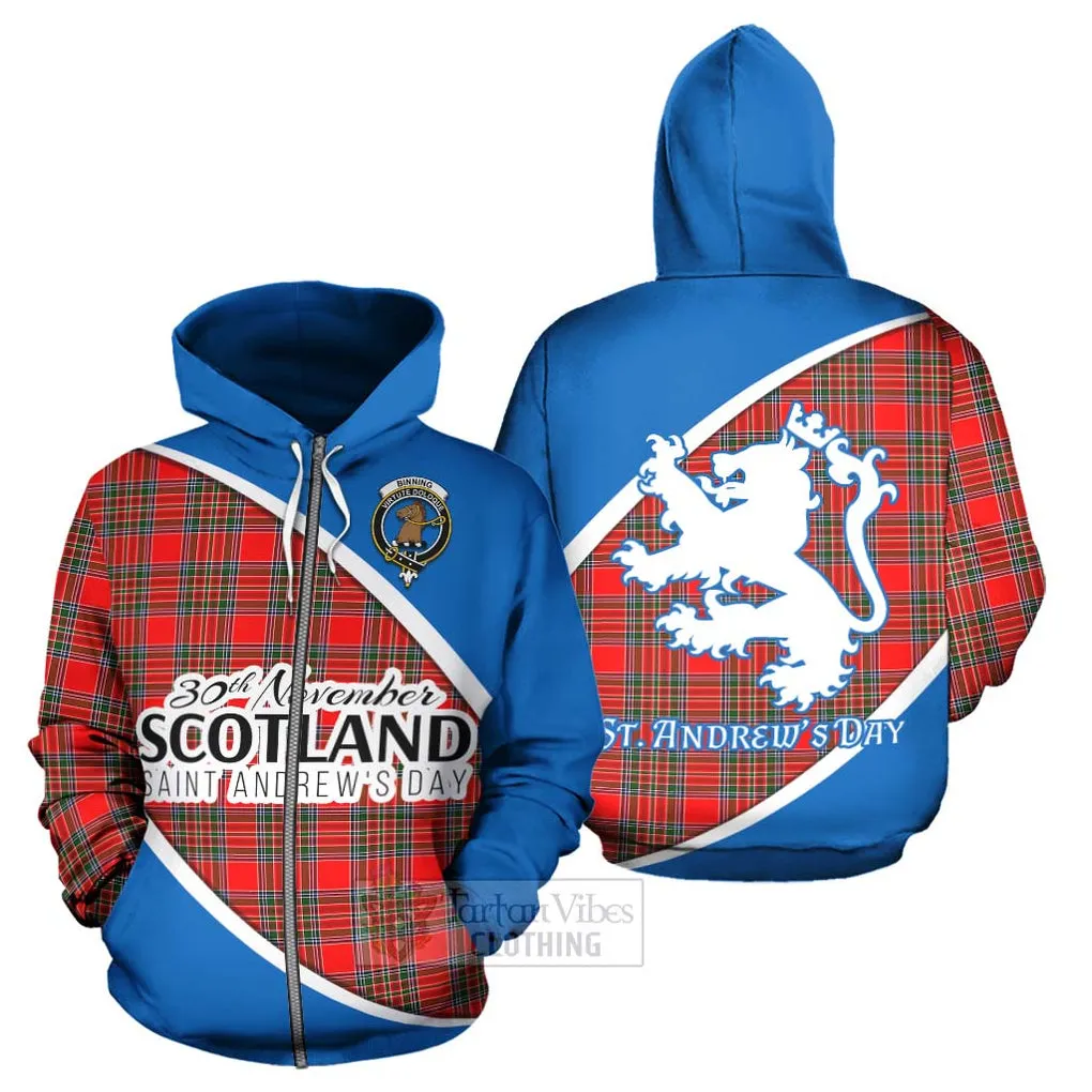 Binning Family Crest Tartan Hoodie Celebrate Saint Andrew's Day in Style