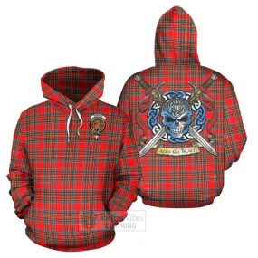 Binning Tartan Hoodie with Family Crest Celtic Skull Style