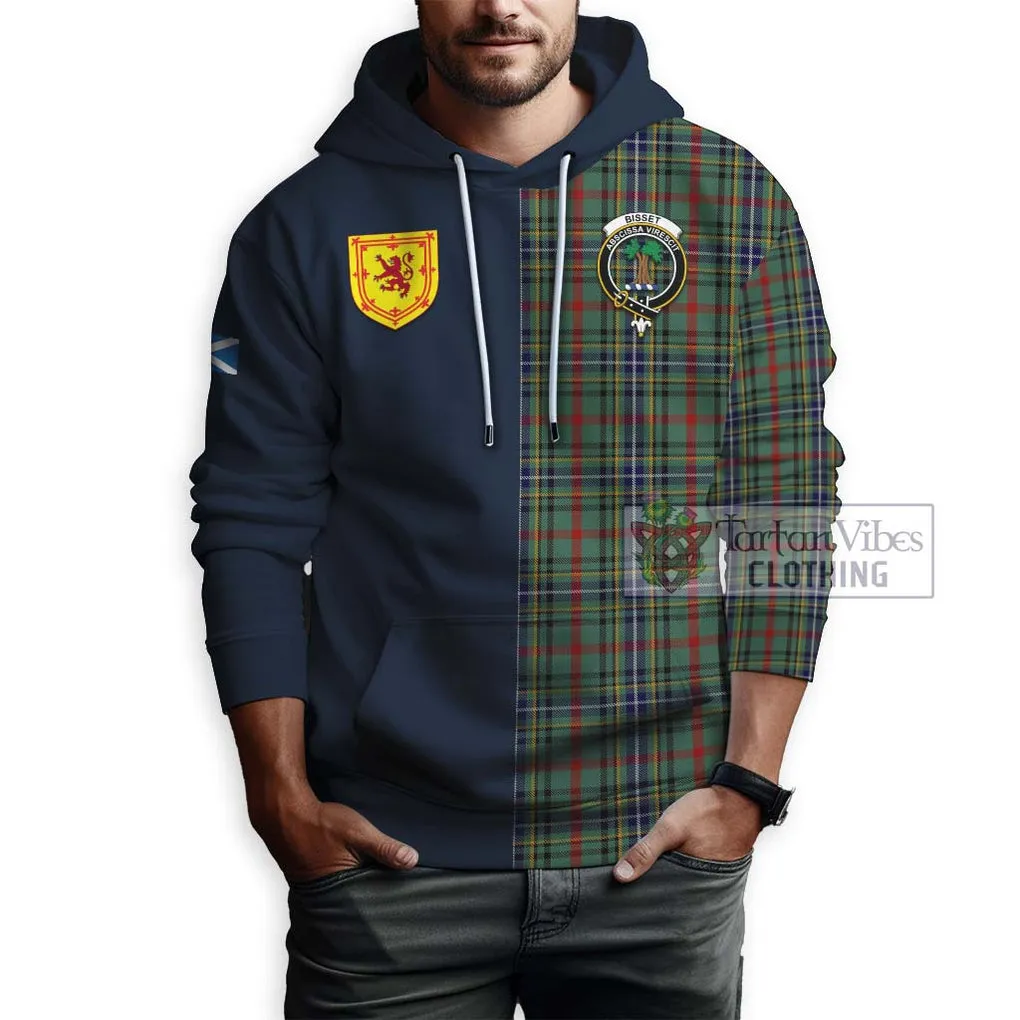 Bisset Tartan Hoodie Alba with Scottish Lion Royal Arm Half Style