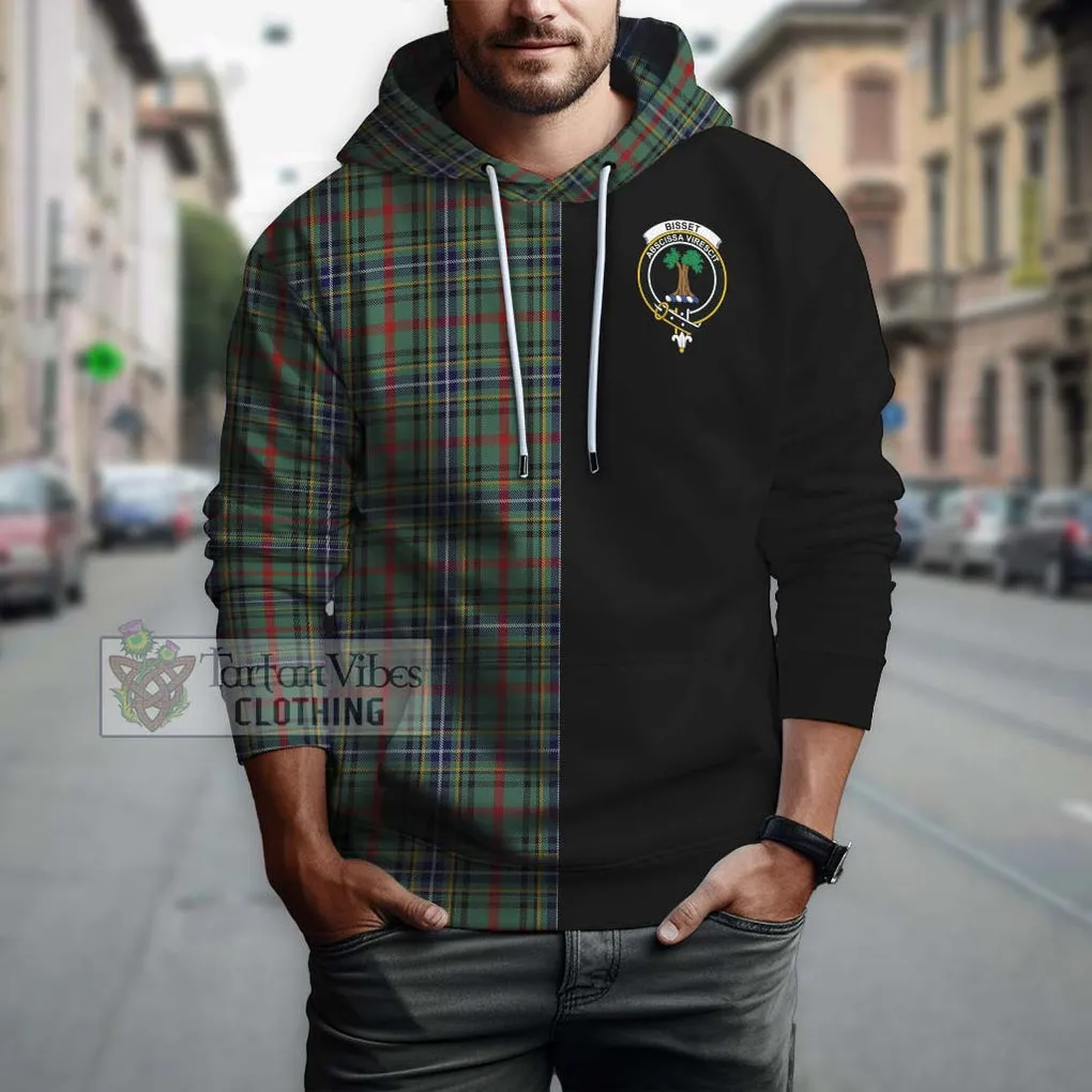 Bisset Tartan Hoodie with Family Crest and Half Of Me Style