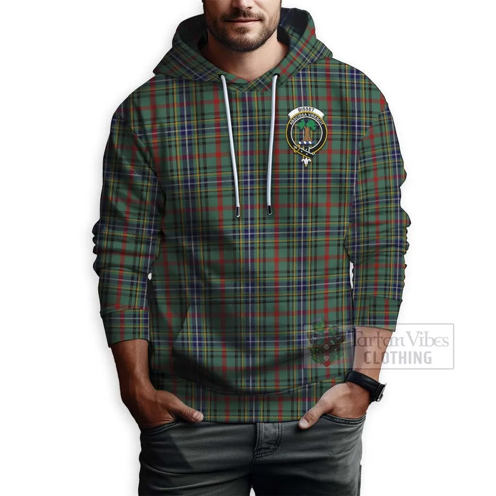 Bisset Tartan Hoodie with Family Crest Celtic Skull Style