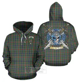 Bisset Tartan Hoodie with Family Crest Celtic Skull Style