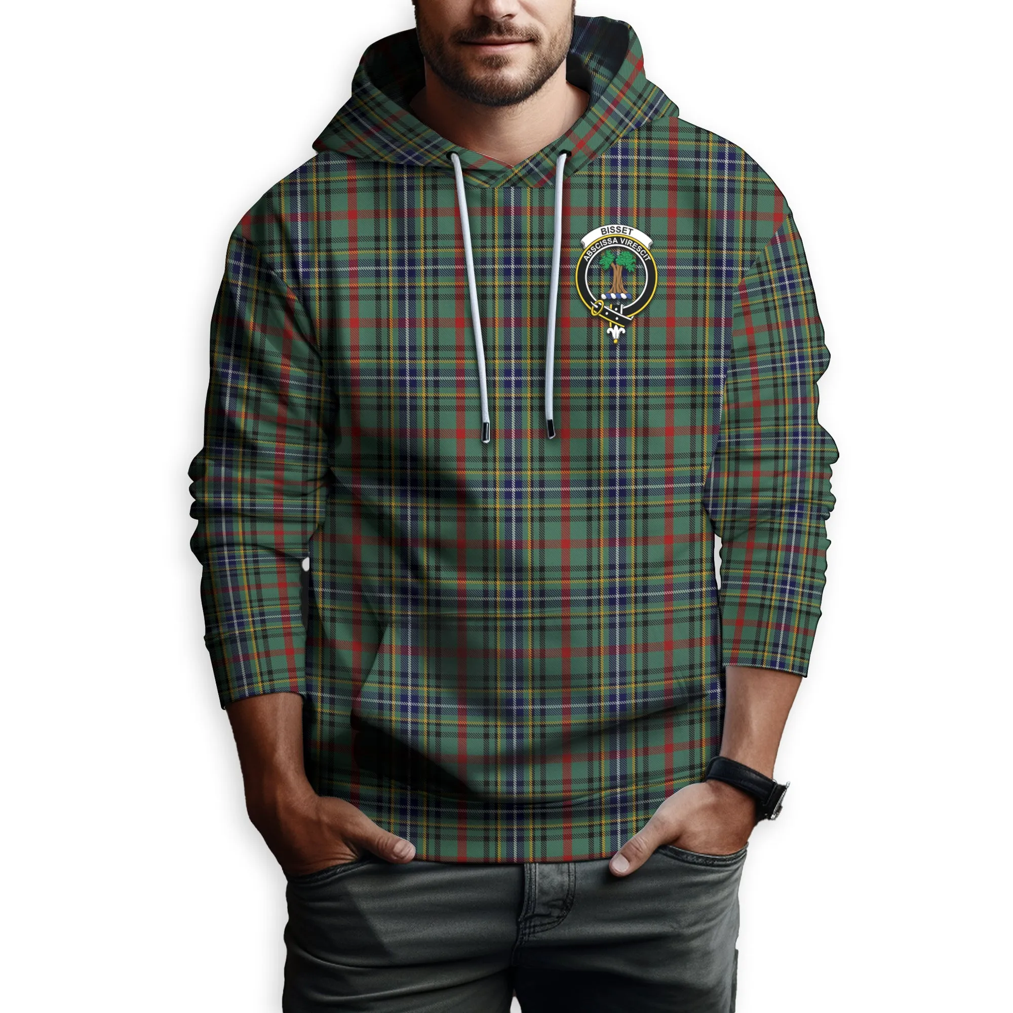 Bisset Tartan Hoodie with Family Crest