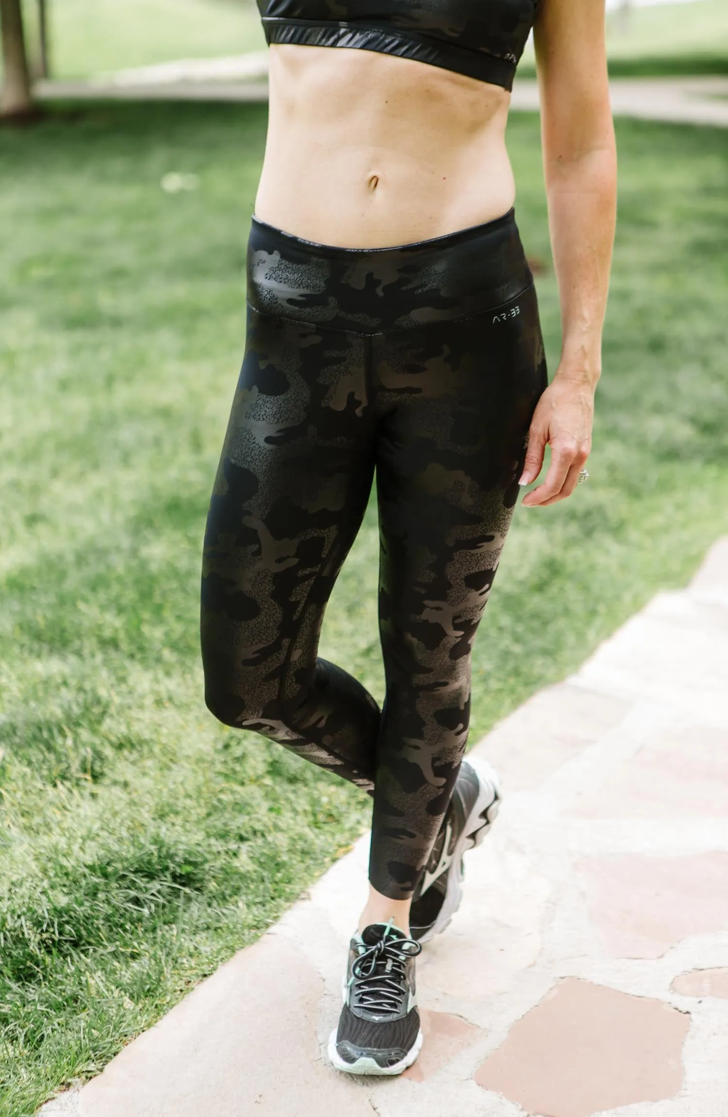 Black Camo Mid Rise Legging