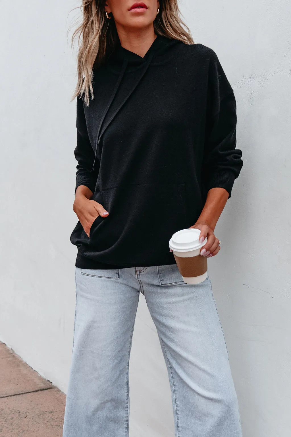 Black Cashmere Hooded Sweater