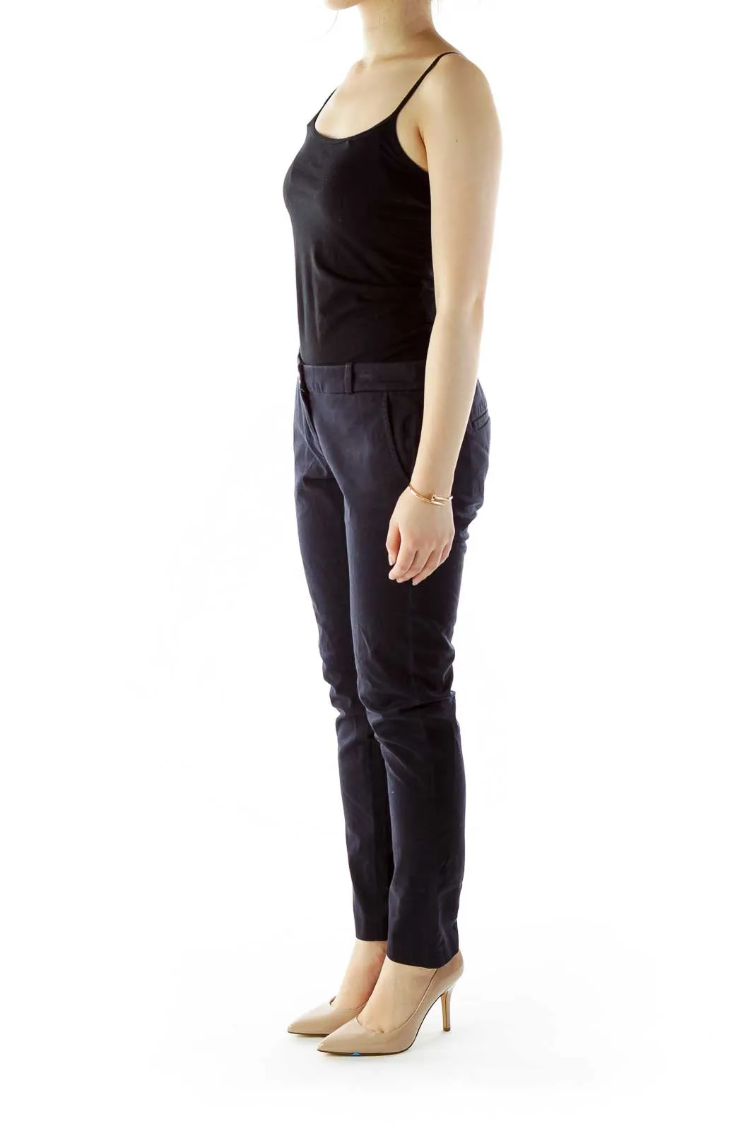 Black Slim-Fit Dress Pants