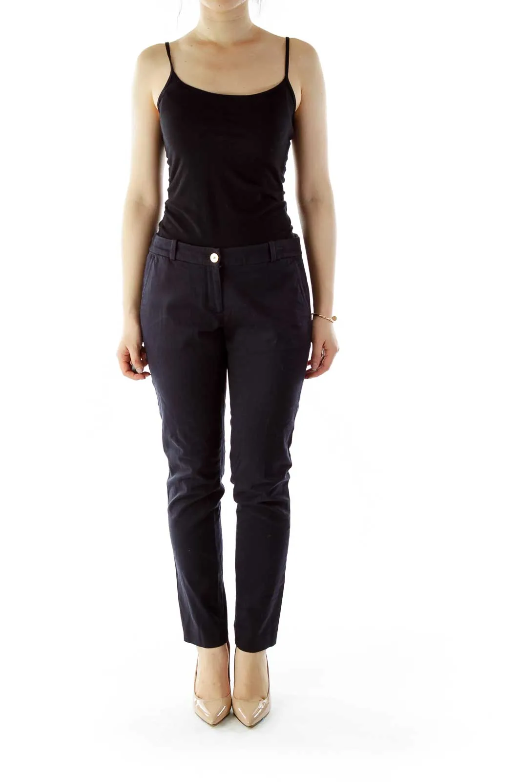 Black Slim-Fit Dress Pants