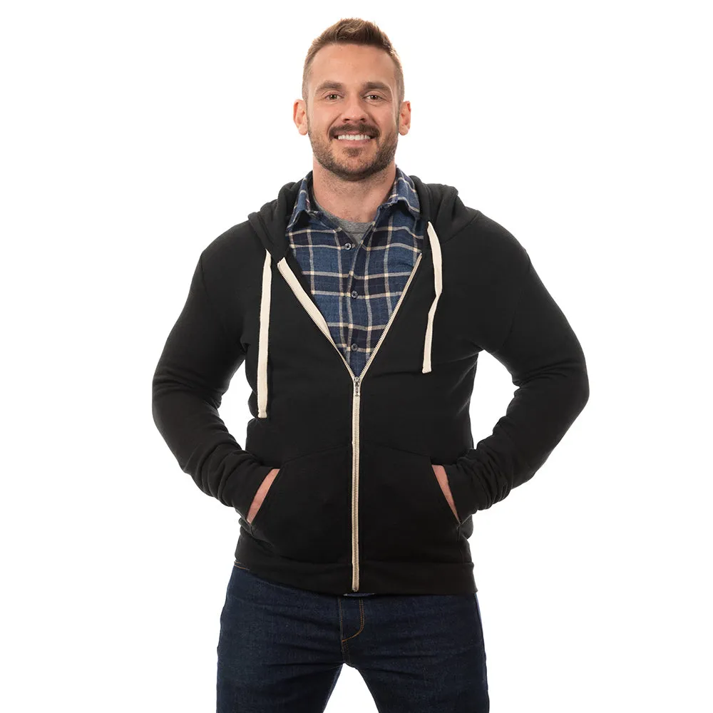 Black Tri-Blend Heather Full Zip Hoodie