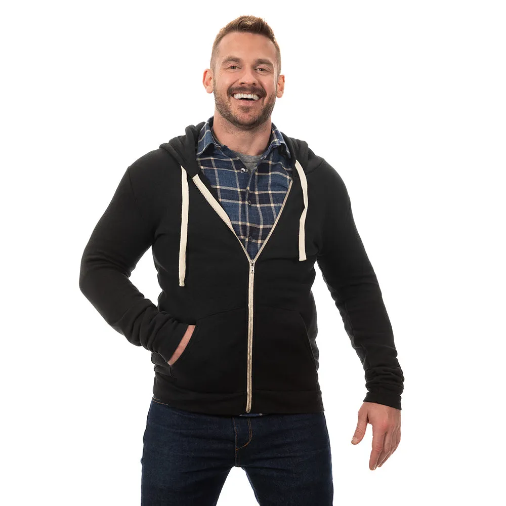 Black Tri-Blend Heather Full Zip Hoodie